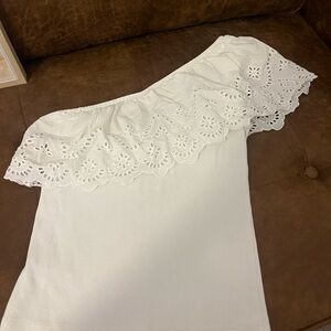 Old Navy White Eyelet Off-Shoulder Tank Top